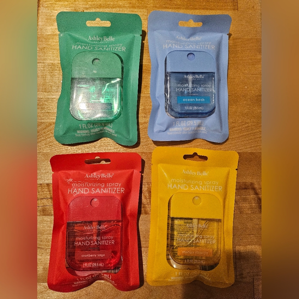 4pc Ashley Belle Moisturizing Spray Hand Sanitizers